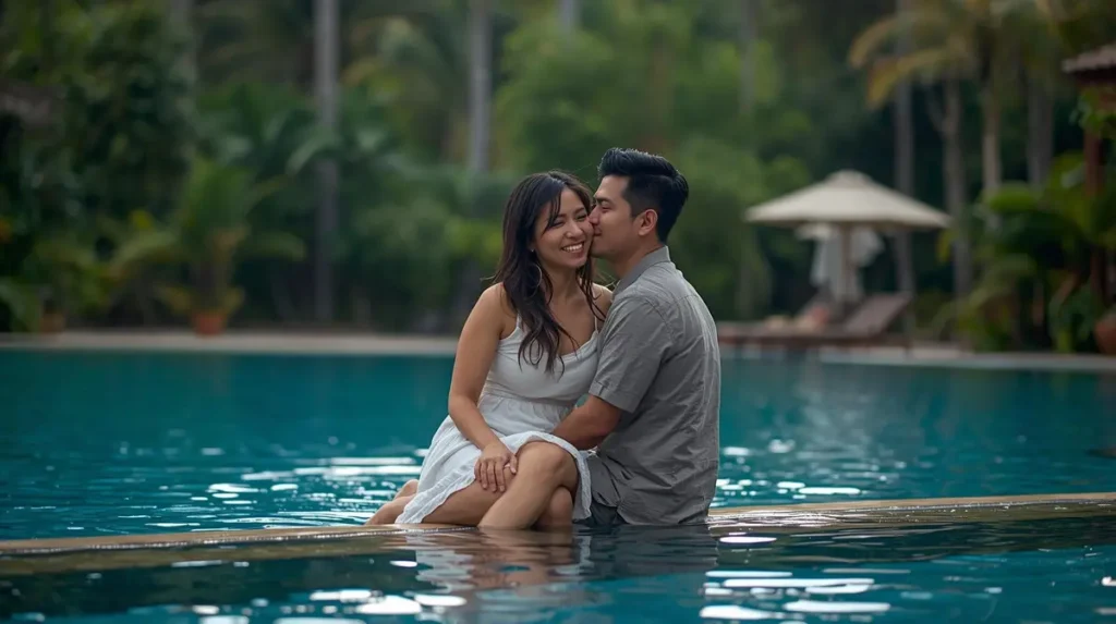 Romantic Pool Captions