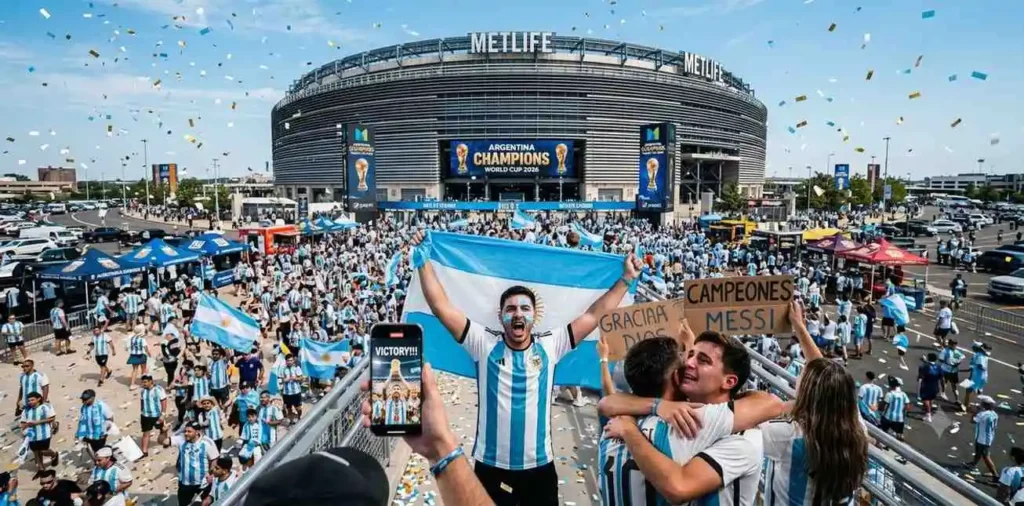 Fans celebrating Messi football inspiration