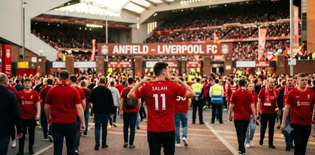 Football jersey displayed before match