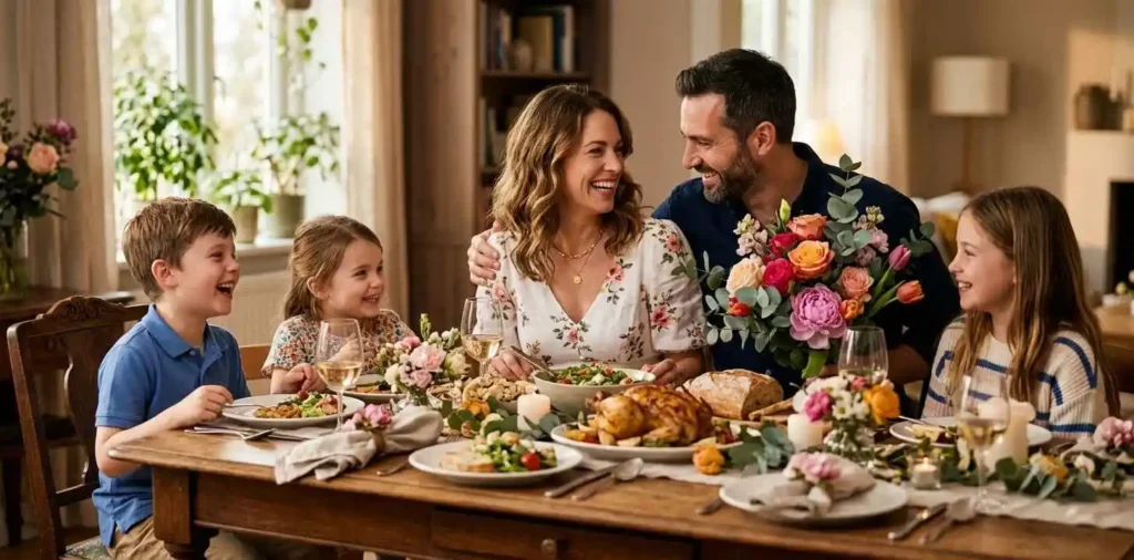 Family celebrating Mother's Day together
