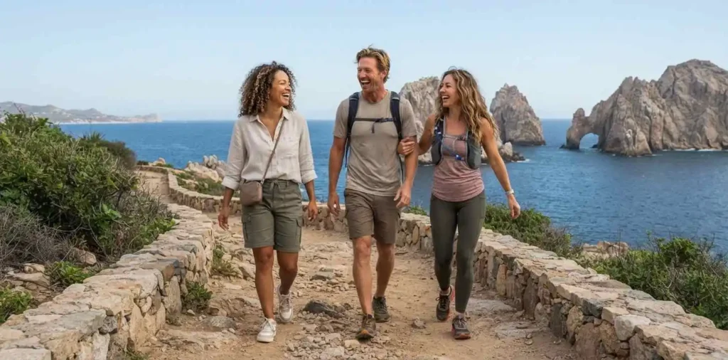 Friends enjoying a Cabo coastal adventure