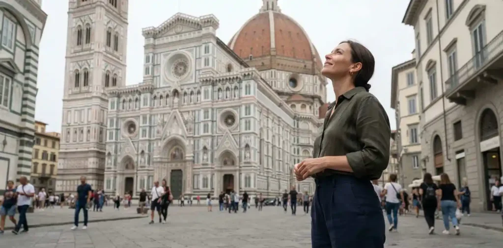 Woman admiring Florence Duomo