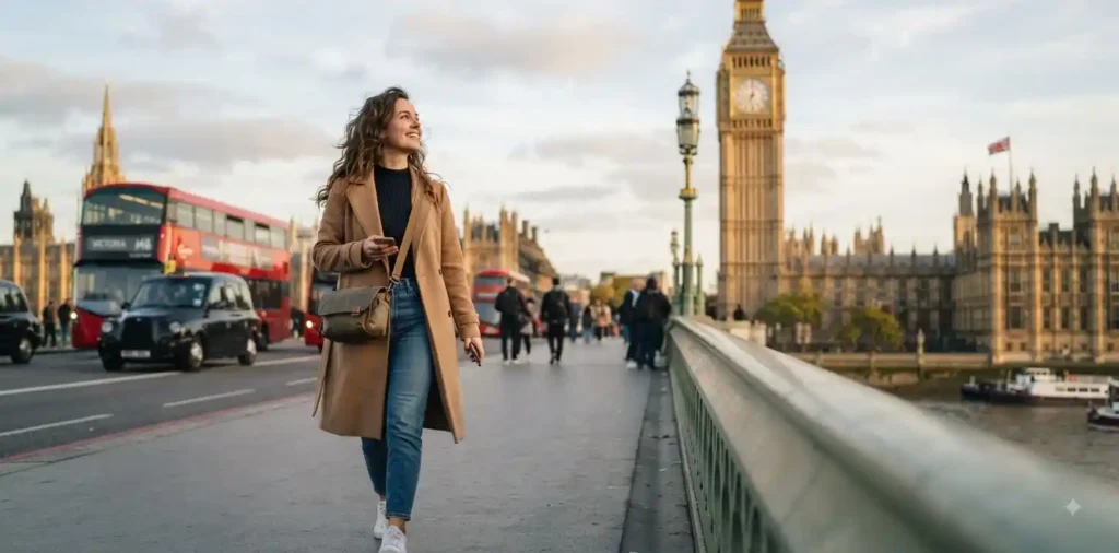 Traveler admiring Elizabeth Tower in London