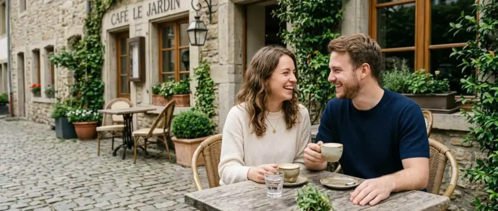 Couple relaxing during romantic vacation
