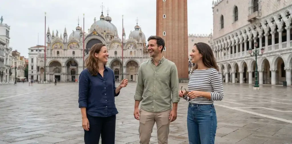 Friends exploring St Mark’s Square