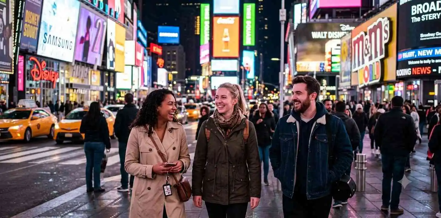 Times Square Captions